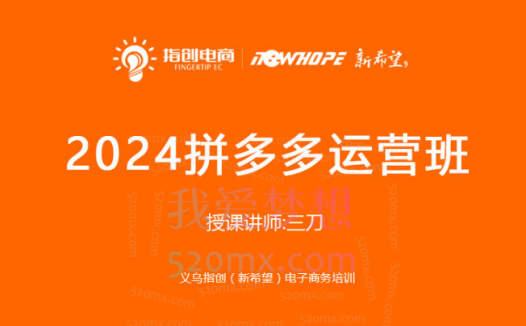 指创电商2024三刀拼多多运营实战班