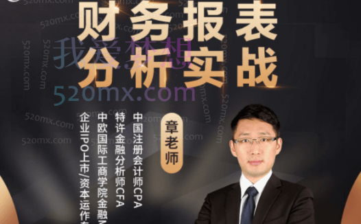 安越咨询-财务报表分析实战训练营，会计注册师章老师