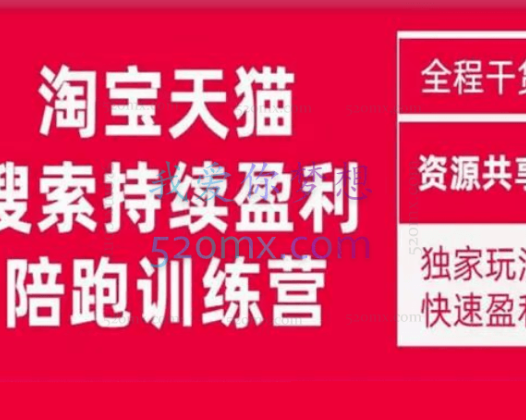 未见【無山】淘宝天猫搜索持续盈利陪跑训练营,独家玩法,快速盈利
