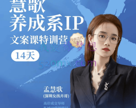 慧歌(深圳女孩卉哥)养成系IP文案课特训营价值5933元