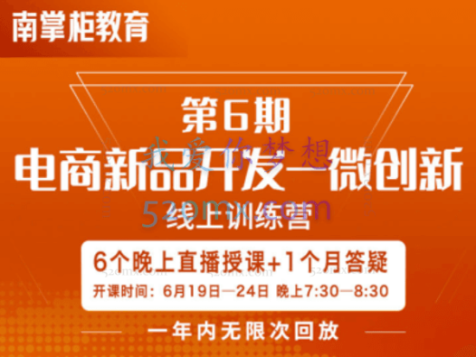 南掌柜:电商新品开发微创新线上课