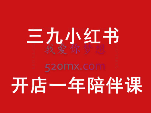 三九小红书开店一年陪伴课,从0到1玩赚小红书开店