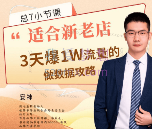 安神:7节课教你外卖店3天如何破流量攻略