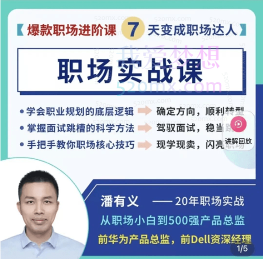 潘老师:职场实战课 – 普通人的职场进阶课