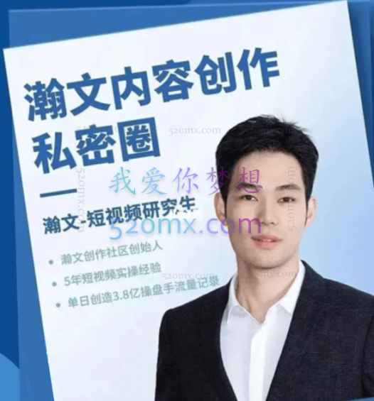 瀚文:内容创作私密圈,5年实操经验总结出的精品系统课