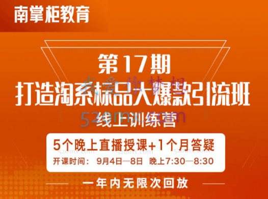 南掌柜:打造淘系标品淘系大爆款第17期