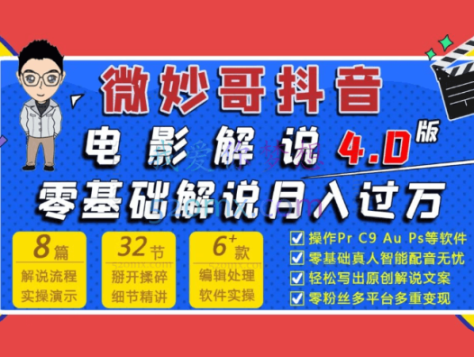微妙哥:电影解说4.0 零基础解说月入过万