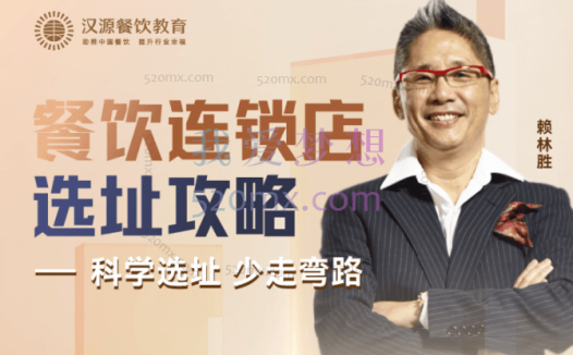 赖林胜:餐饮连锁店选址攻略(线上课程) 科学选址,少走弯路