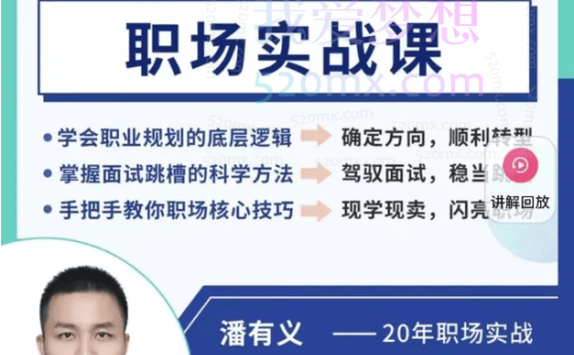 潘老师：职场实战课 – 普通人的职场进阶课