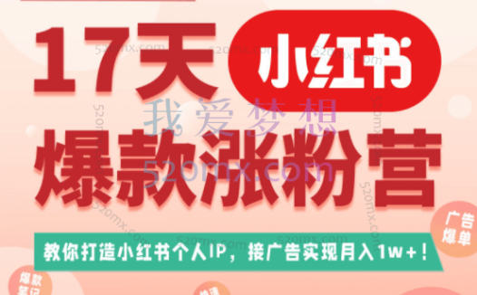 蔡汶川：17天小红书爆款涨粉营