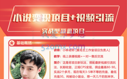 黄岛主:小说变现副业项目