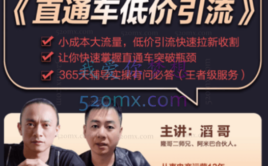 电商掌柜杨茂隆:直通车低价引流课程