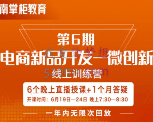 南掌柜：电商新品开发微创新线上课