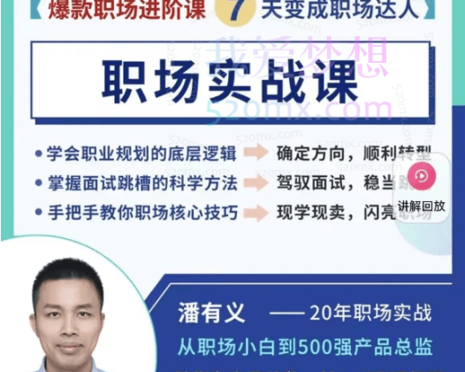 潘老师：职场实战课 – 普通人的职场进阶课