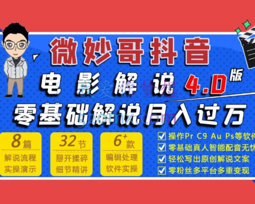 微妙哥：电影解说4.0 零基础解说月入过万