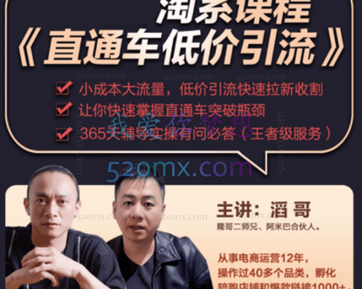 电商掌柜杨茂隆：直通车低价引流课程