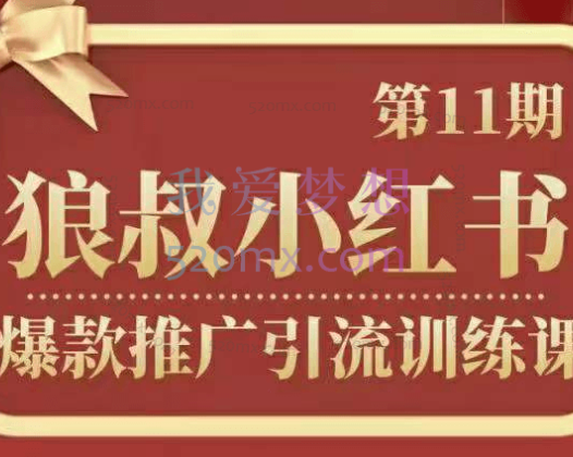 狼叔：小红书爆款引流第11期，价值1280元