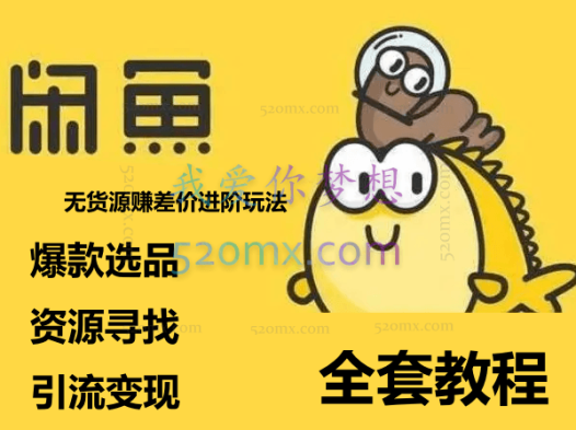 我是钱:闲鱼无货源赚差价进阶玩法,爆款选品,资源寻找,引流变现全套教程(11节课)