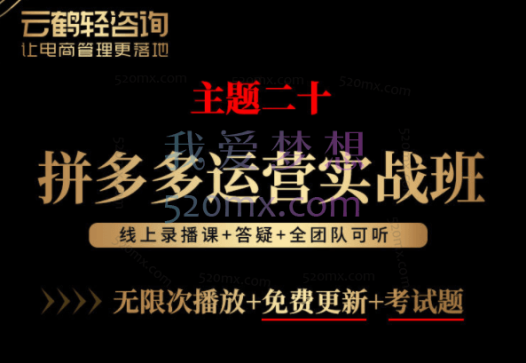 云鹤：主题20拼多多运营实战班