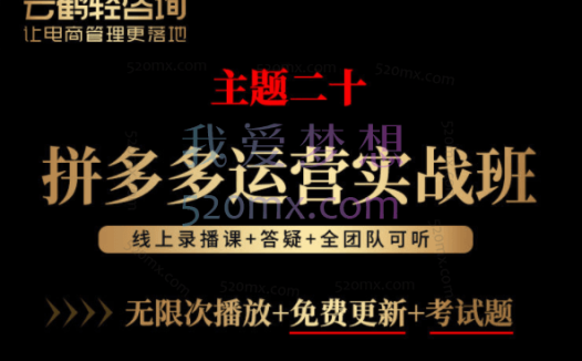 云鹤：主题20拼多多运营实战班