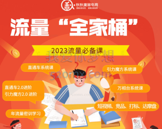 2023秋秋漫画流量全家桶，直通车2.0进阶+引力魔方2.0进阶+引力魔方系统课+万象台系统课等