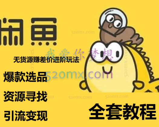 我是钱:闲鱼无货源赚差价进阶玩法,爆款选品,资源寻找,引流变现全套教程(11节课)