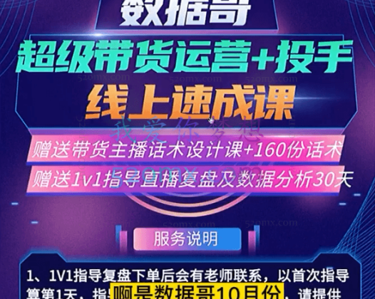 数据哥：超级带货运营+投手线上速成课（35节完整版）