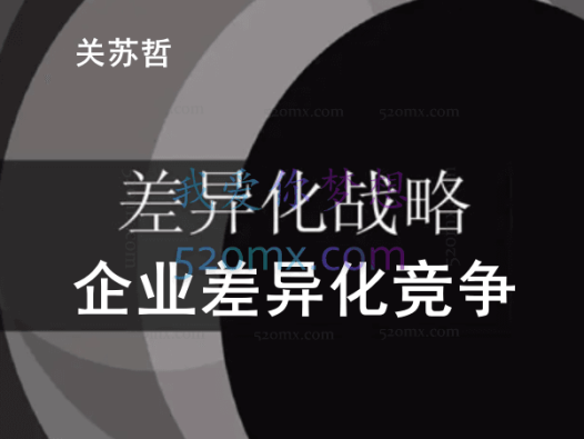 关苏哲·以弱胜强 企业差异化竞争策略