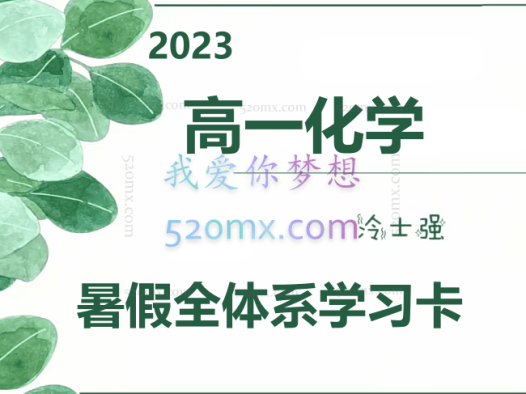 有道2023高一化学冷士强暑假全体系学习卡(规划服务)