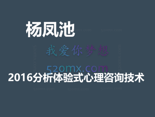 杨凤池:分析体验式心理咨询技术(初阶)微课