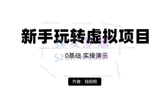陆明明：新人实操虚拟项目步骤演示（0基础打造自动盈利店铺）