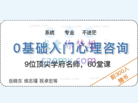 壹心理:0基础入门心理咨询 60堂启蒙课领你进入心理咨询的大门