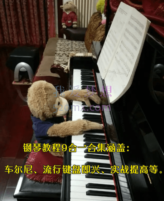 钢琴教程【中级篇9合集】涵盖：车尔尼、流行键盘即兴、实战提高等。