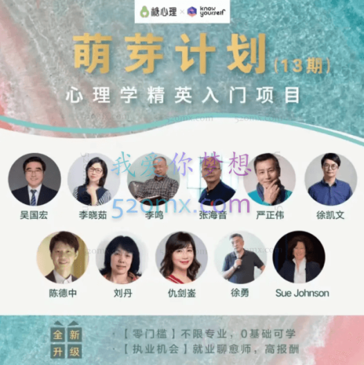 【重磅课】李鸣+张海音+徐凯文+李晓茹+吴国宏 心理咨询师·萌芽计划网必修的基础理论+技术络课程视频