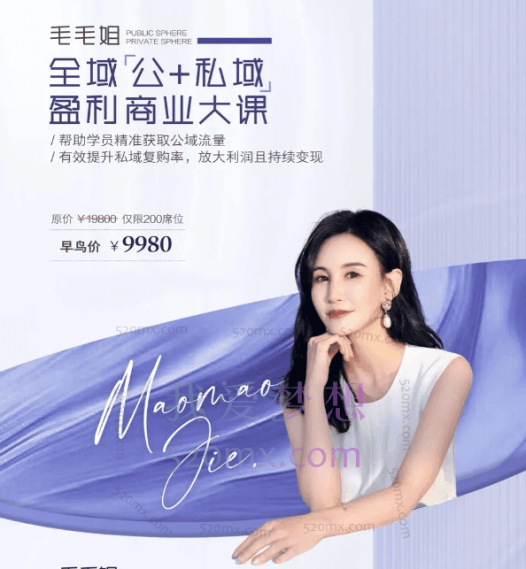 毛毛姐全域(公+私域)盈利商业大课(烟台站)