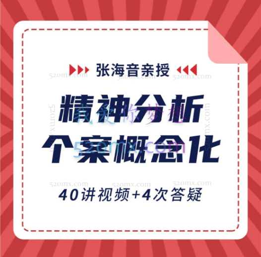 张海音:精神分析个案概念化|40讲视频+4次答疑