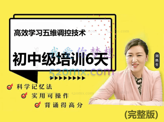 刘热生:高效学习五维调控技术“理论+实战”初中级培训6天(完整版)