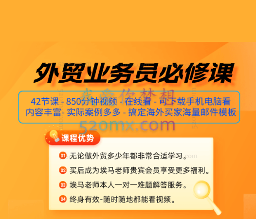 外贸业务能力全面提升涵盖:开发信、询盘翻倍技巧、商务英语、催单系列等