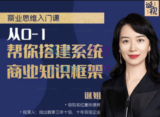 【诞姐】商业思维入门课,从0-1帮你搭建系统商业知识框架