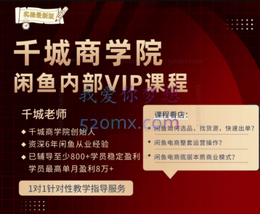 千城闲鱼无货源单店6000+VIP最新课程