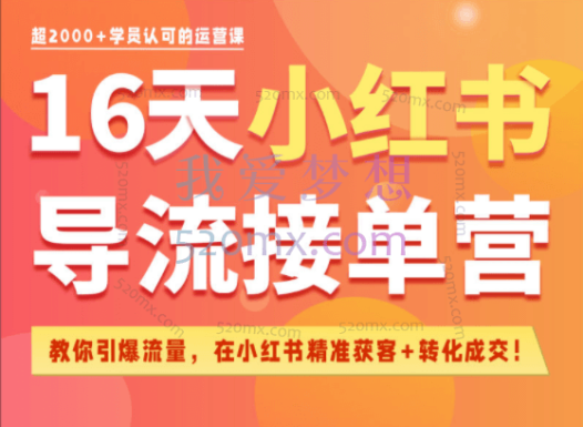 蔡汶川:16天小红书导流接单营,在小红书精准获客+转化成交