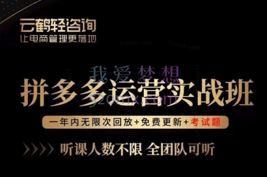 老陶电商:拼多多运营实战班流量底层逻辑,免费+付费流量玩法