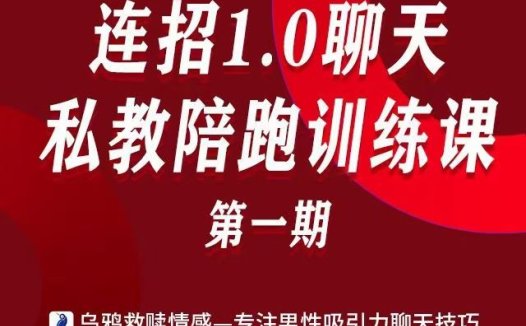乌鸦救赎《连招1.0聊天私教陪跑训练营》等系列课