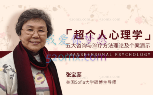 张宝蕊:超个人心理学,五大咨询与治疗方法理论及个案演示课程
