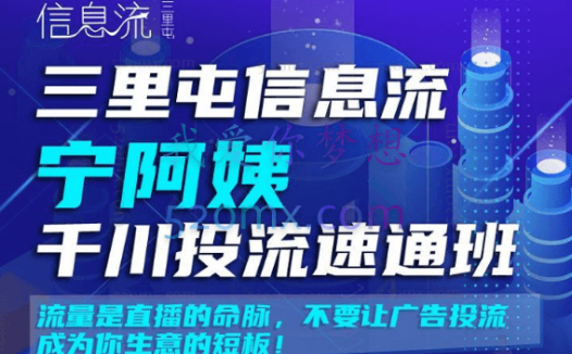 三里屯信息流宁阿姨·千川投流速通班
