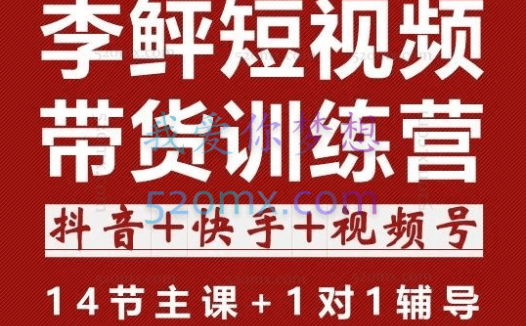 李鲆《抖音短视频带货训练营第五期》