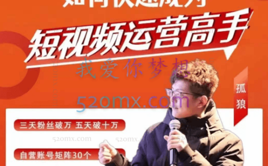 孤狼短视频运营实操课(如何快速成为短视频运营高手)