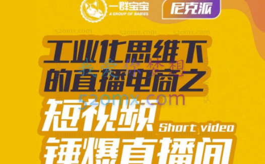 Nick·工业化思维下的直播电商，价值6980元！