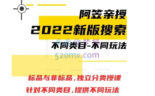 阿笠2022新搜索玩法实操+旧搜索实操内训(1-9)期,价值3980元