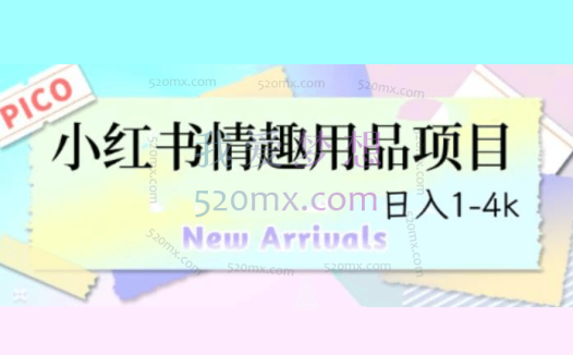 最新小红书情趣用品项目,日入1-4k【仅揭秘】